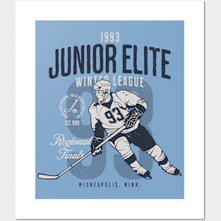 Vintage Youth Hockey Tournament // 1983 Junior Elite Winter League // Retro Hockey Posters and Art